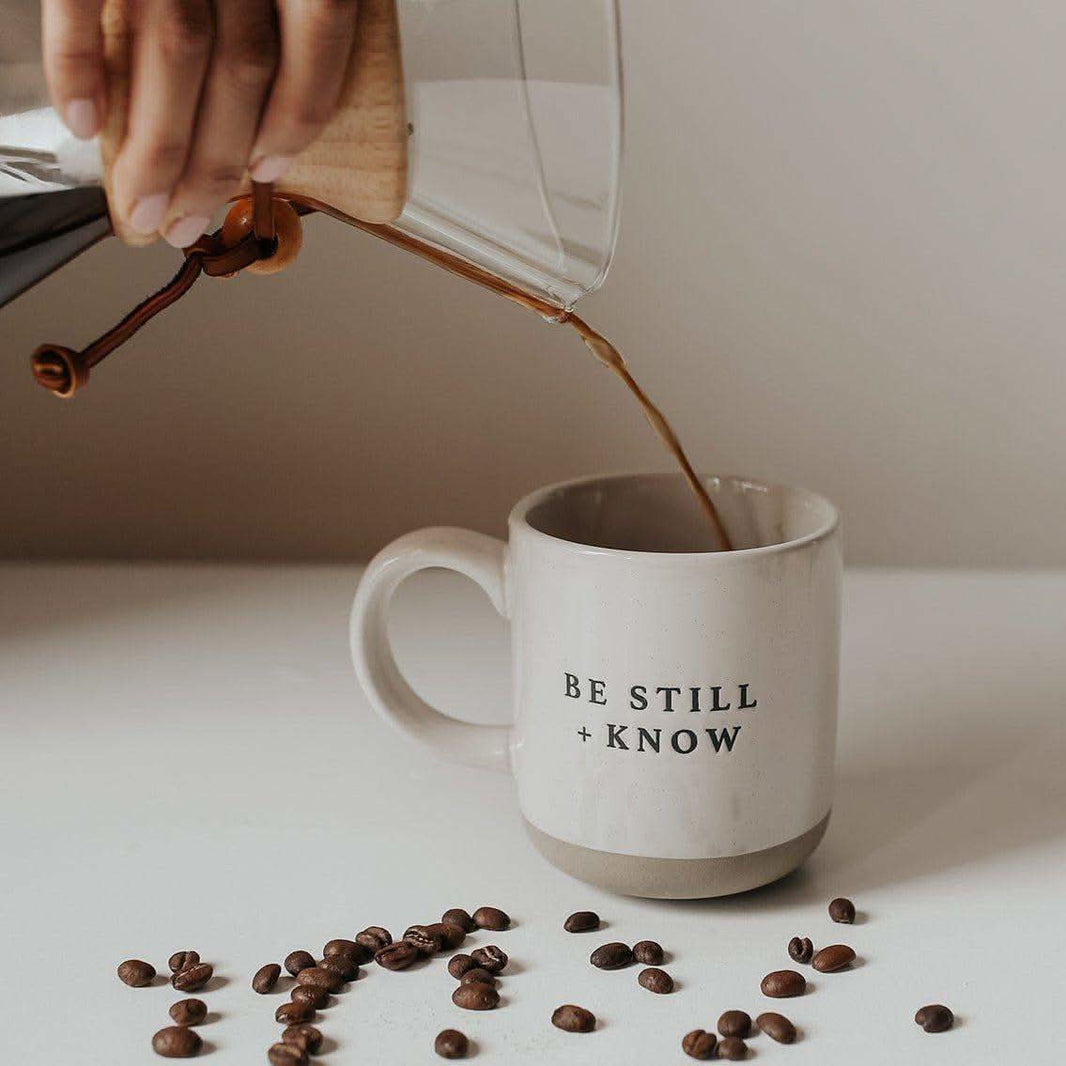 Be Still and Know 14oz. Stoneware Coffee Mug - SwagglyLife Home & Fashion